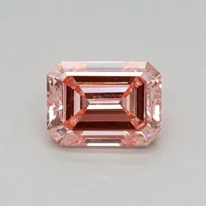0.34ct EMERALD Fancy Vivid Pink VS1 Coloured Lab diamond