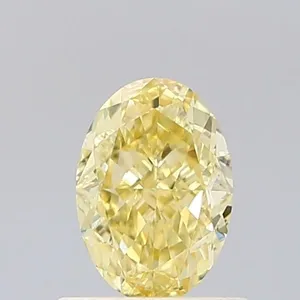 0.67ct OVAL Fancy Intense Yellow VVS2 Coloured Lab diamond