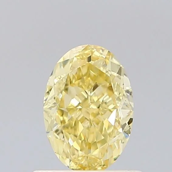 0.67ct OVAL Fancy Intense Yellow VVS2 Coloured Lab diamond