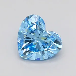 1.1ct HEART Fancy Vivid Blue VVS2 Coloured Lab diamond