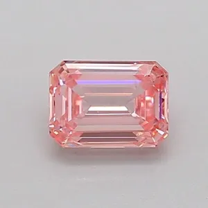 0.58ct EMERALD Fancy Intense Pink VS2 Coloured Lab diamond
