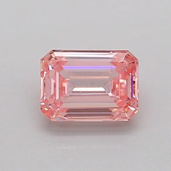 0.58ct EMERALD Fancy Intense Pink VS2 Coloured Lab diamond