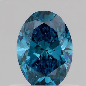 0.57ct OVAL Fancy Vivid Blue VS2 Coloured Lab diamond