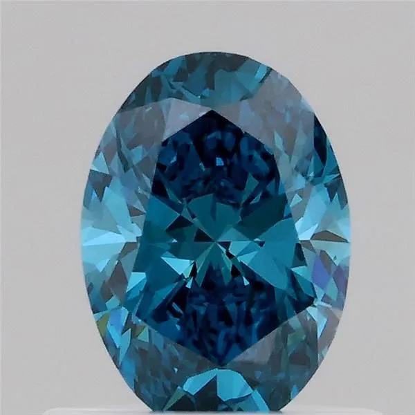 0.57ct OVAL Fancy Vivid Blue VS2 Coloured Lab diamond
