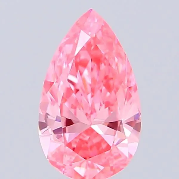 0.36ct PEAR Fancy Vivid Pink VVS2 Coloured Lab diamond