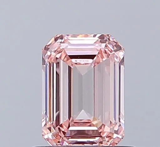 0.82ct EMERALD Fancy Intense Pink VVS2 Coloured Lab diamond