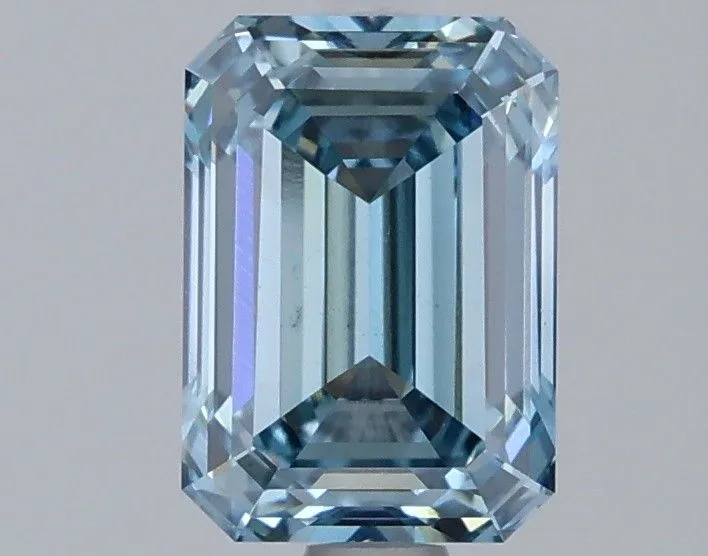 1.65ct EMERALD Fancy Vivid Blue VS1 Coloured Lab diamond