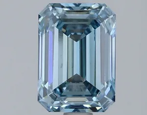1.65ct EMERALD Fancy Vivid Blue VS1 Coloured Lab diamond