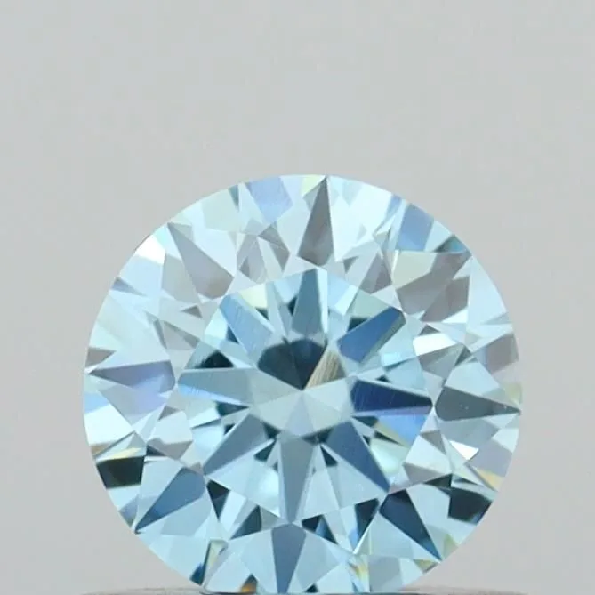 0.52ct ROUND Fancy Vivid Blue VVS2 Coloured Lab diamond