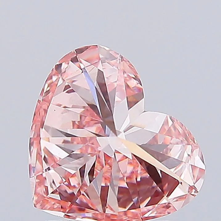 1.70ct HEART Fancy Vivid Pink VS1 Coloured Lab diamond