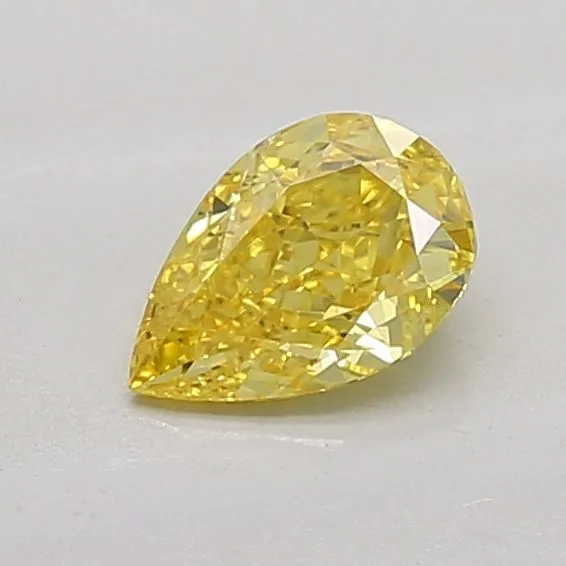 0.58ct PEAR Fancy Vivid Yellow VS1 Coloured Lab diamond