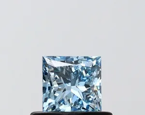0.52ct PRINCESS Fancy Vivid Blue VVS2 Coloured Lab diamond