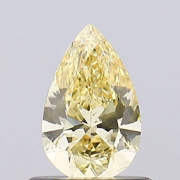 0.51ct PEAR Fancy Intense Yellow VVS2 Coloured Lab diamond