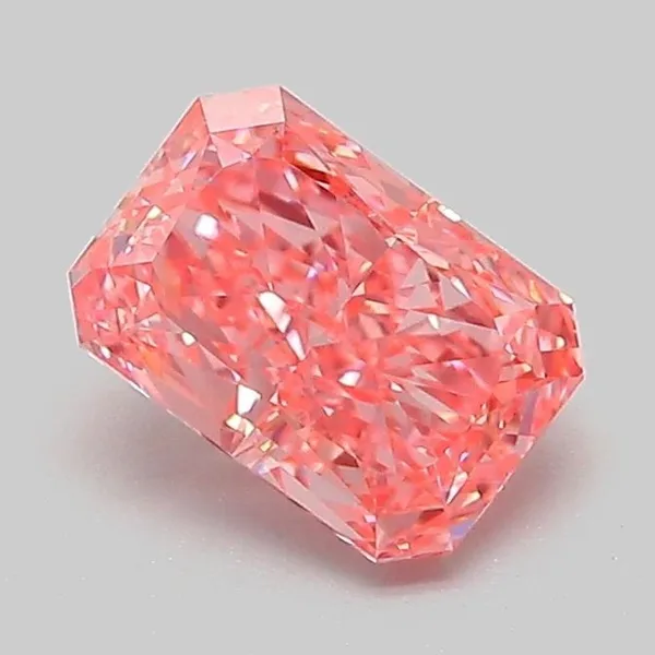 1.05ct RADIANT Fancy Vivid Pink VS1 Coloured Lab diamond