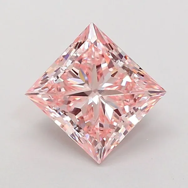 2.2ct PRINCESS Fancy Intense Pink VVS2 Coloured Lab diamond