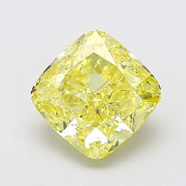 1.14ct CUSHION Fancy Intense Yellow VS1 Coloured Lab diamond