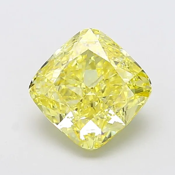 1.14ct CUSHION Fancy Intense Yellow VS1 Coloured Lab diamond