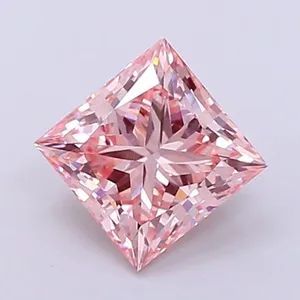 1.57ct PRINCESS Fancy Intense Pink VS1 Coloured Lab diamond