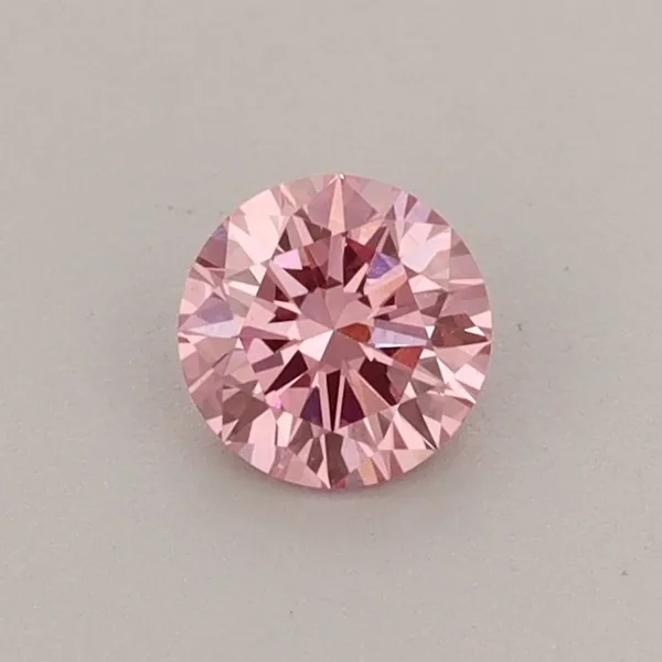 0.35ct ROUND Fancy Vivid Pink VVS2 Coloured Lab diamond