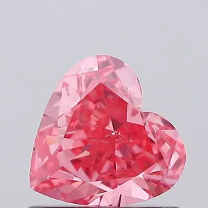0.8ct HEART Fancy Vivid Pink VS1 Coloured Lab diamond