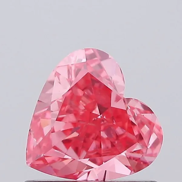0.8ct HEART Fancy Vivid Pink VS1 Coloured Lab diamond