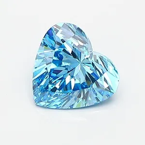 0.93ct HEART Fancy Vivid Blue VVS2 Coloured Lab diamond