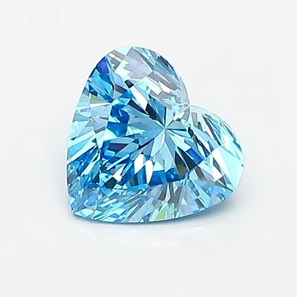 0.93ct HEART Fancy Vivid Blue VVS2 Coloured Lab diamond