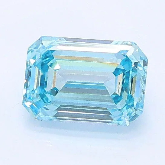 0.98ct EMERALD Fancy Intense Blue VS2 Coloured Lab diamond