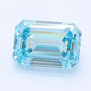 0.98ct EMERALD Fancy Intense Blue VS2 Coloured Lab diamond