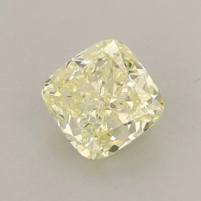 0.71ct CUSHION Fancy Light Yellow VS2 Coloured Lab diamond