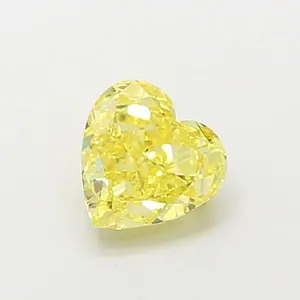 1.51ct HEART Fancy Intense Yellow VS2 Coloured Lab diamond