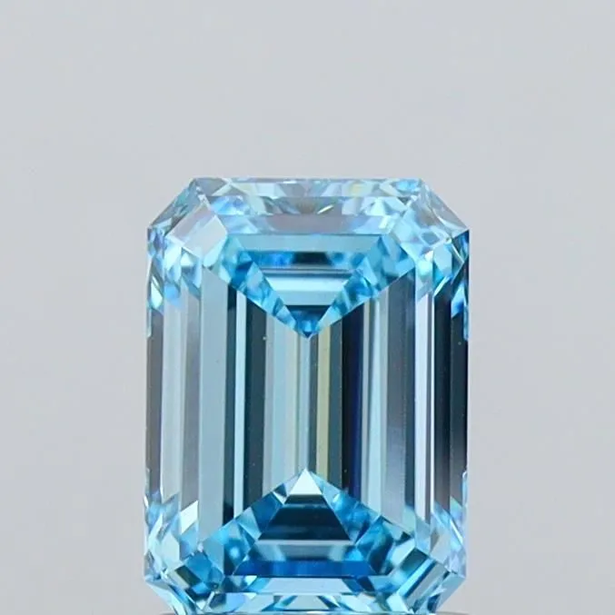 1.44ct EMERALD Fancy Vivid Blue VS1 Coloured Lab diamond