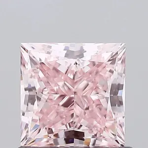 0.98ct PRINCESS Fancy Intense Pink VS1 Coloured Lab diamond