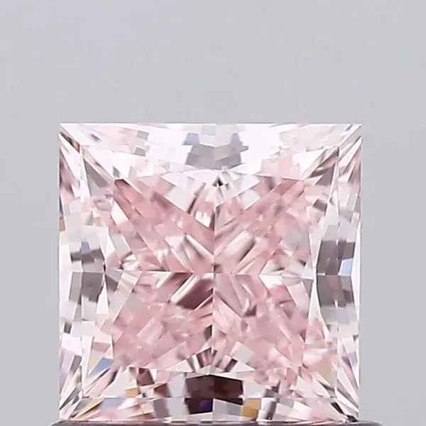 0.98ct PRINCESS Fancy Intense Pink VS1 Coloured Lab diamond