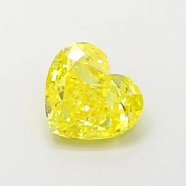 1.05ct HEART Fancy Vivid Yellow IF Coloured Lab diamond