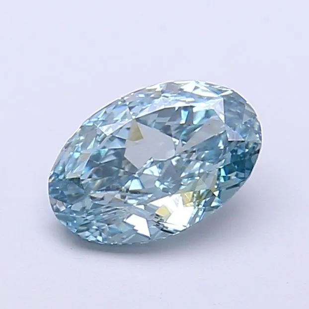 1.03ct OVAL Fancy Vivid Blue VS2 Coloured Lab diamond