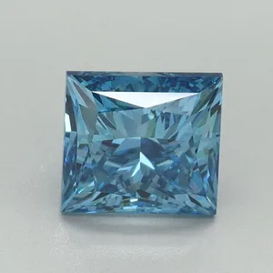 1.51ct PRINCESS Fancy Vivid Blue VS1 Coloured Lab diamond