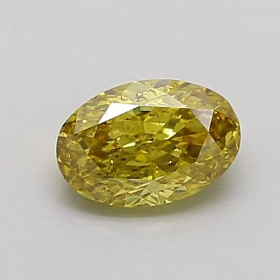 0.9ct OVAL Fancy Vivid Yellow SI1 Coloured Lab diamond