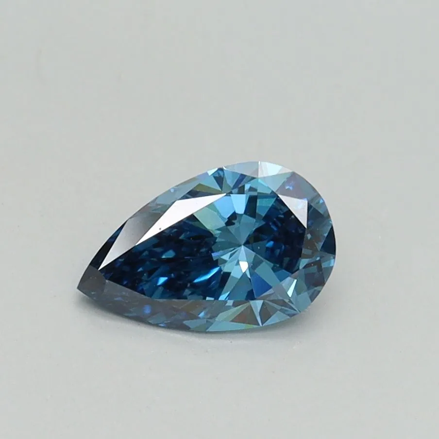 0.52ct PEAR Fancy Vivid Blue VS1 Coloured Lab diamond