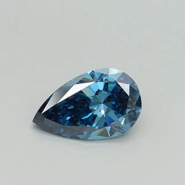 0.52ct PEAR Fancy Vivid Blue VS1 Coloured Lab diamond