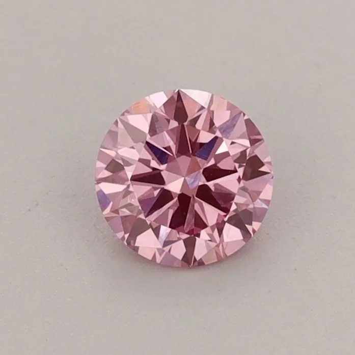0.42ct ROUND Fancy Vivid Pink VS1 Coloured Lab diamond