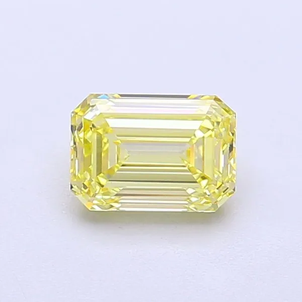 0.92ct EMERALD Fancy Intense Yellow VVS2 Coloured Lab diamond