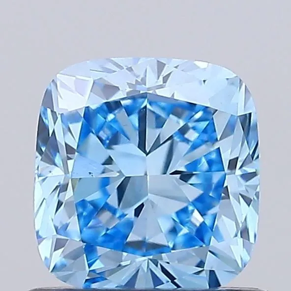 0.8ct CUSHION Fancy Vivid Blue VS1 Coloured Lab diamond