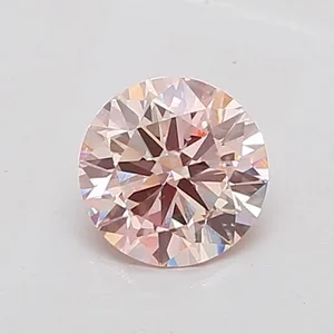 0.91ct ROUND Fancy Pink VVS2 Coloured Lab diamond