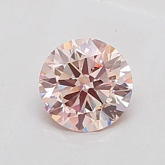 0.91ct ROUND Fancy Pink VVS2 Coloured Lab diamond