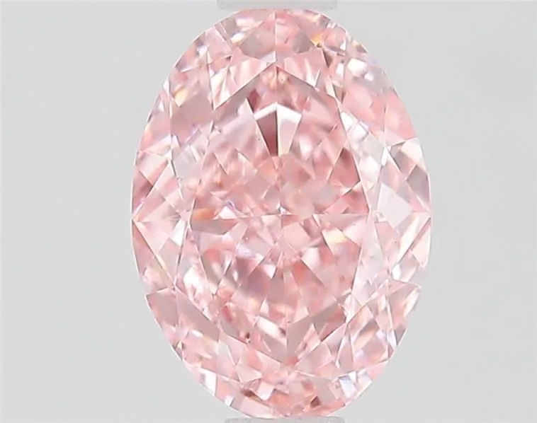 1.00ct OVAL Fancy Vivid Pink VS1 Coloured Lab diamond
