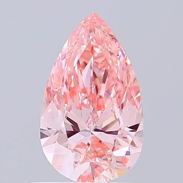 0.89ct PEAR Fancy Vivid Pink VS1 Coloured Lab diamond