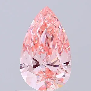 0.89ct PEAR Fancy Vivid Pink VS1 Coloured Lab diamond