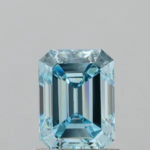 1.19ct EMERALD Fancy Intense Blue VS1 Coloured Lab diamond