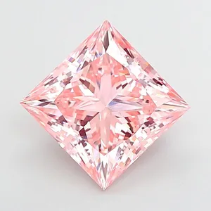 5.04ct PRINCESS Fancy Vivid Pink VS1 Coloured Lab diamond
